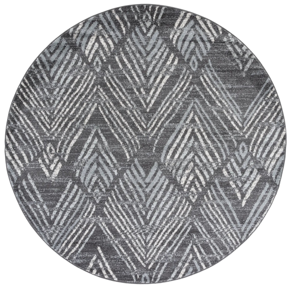 Safavieh Amsterdam 6'-7" x 6'-7" Rug in Dark Grey / Light Grey