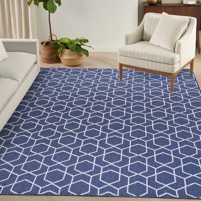 Nourison Horizon Indoor/Outdoor HOZ01 Navy Contemporary Area Rugs
