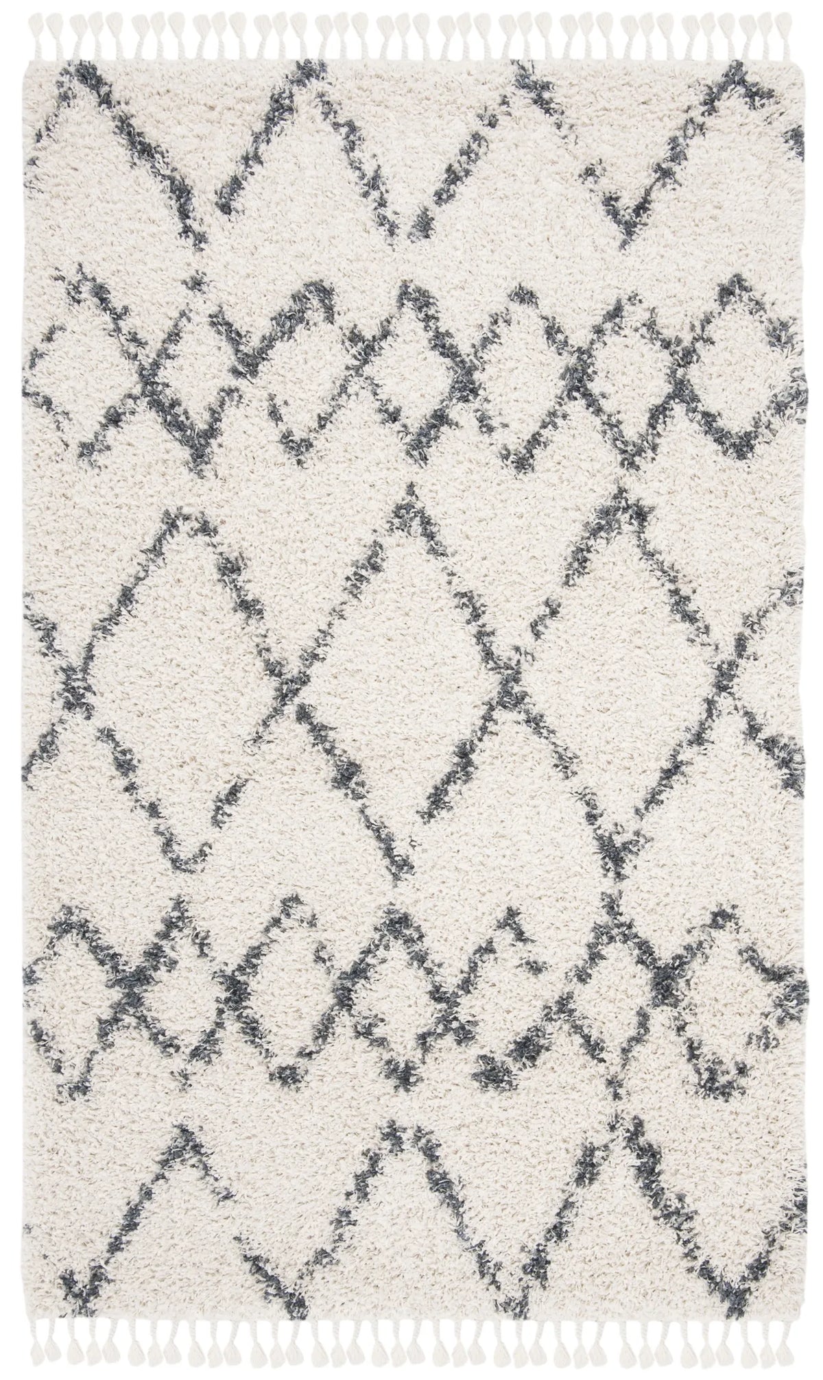 Safavieh Pro Lux Shag 400 4'-0" x 6'-0" Rug in Cream / Blue