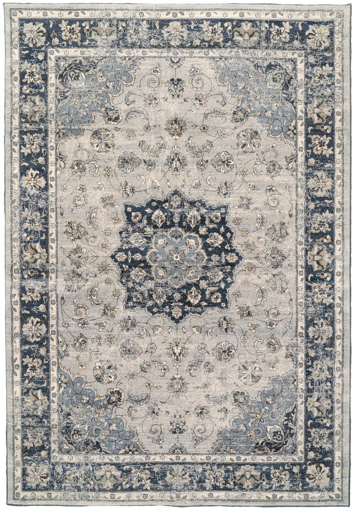 Dynamic Rugs Ancient Garden 57559 Silver / Blue Rugs - Rectangular