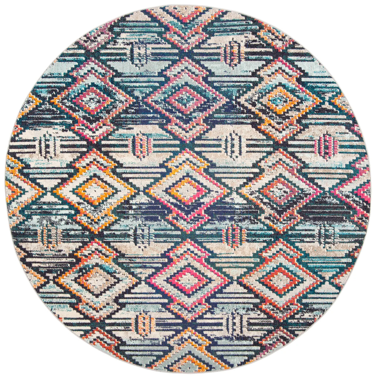 Safavieh Madison 6'-7" x 6'-7" Rug in Black / Orange