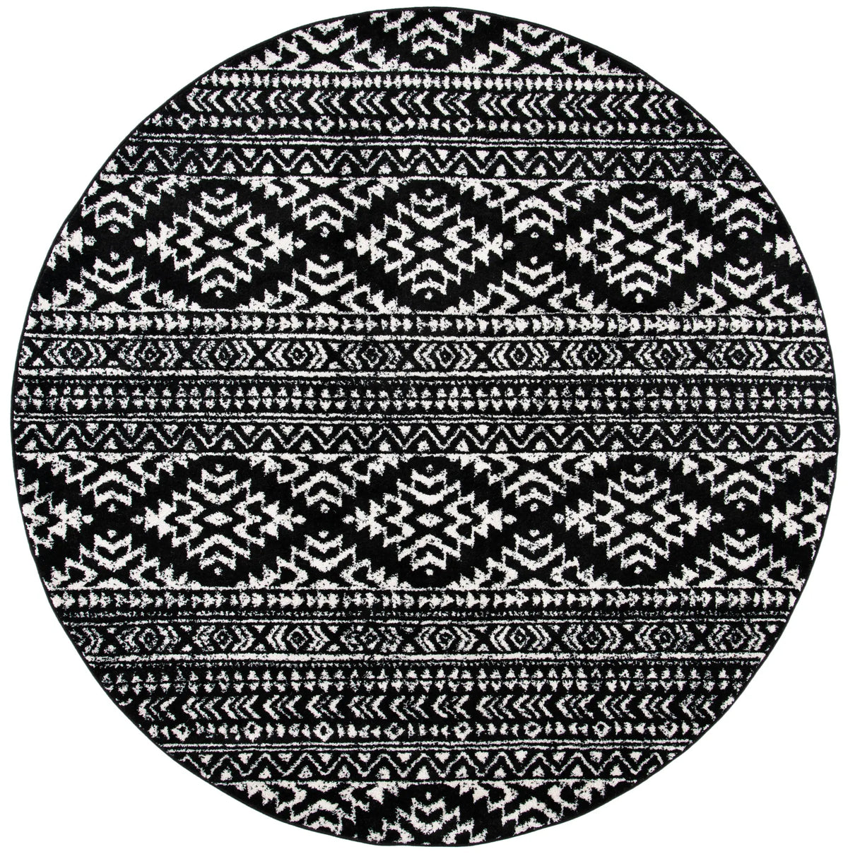 Safavieh Tulum 10'-0" x 10'-0" Rug in Black / Ivory