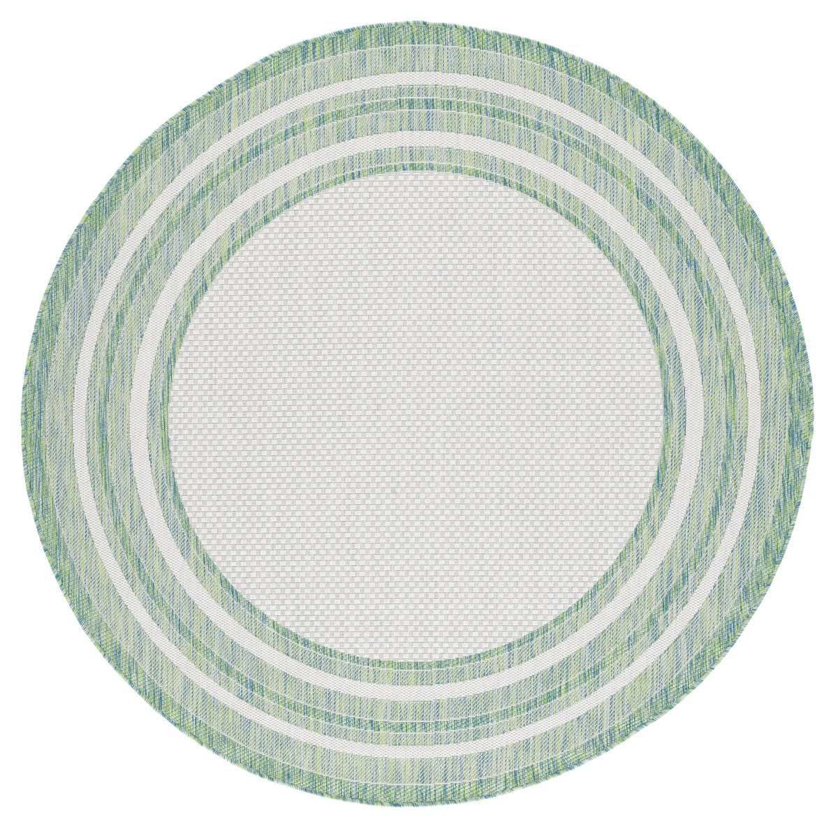 Safavieh Courtyard 5'-3" x 5'-3" Rug in Ivory / Green