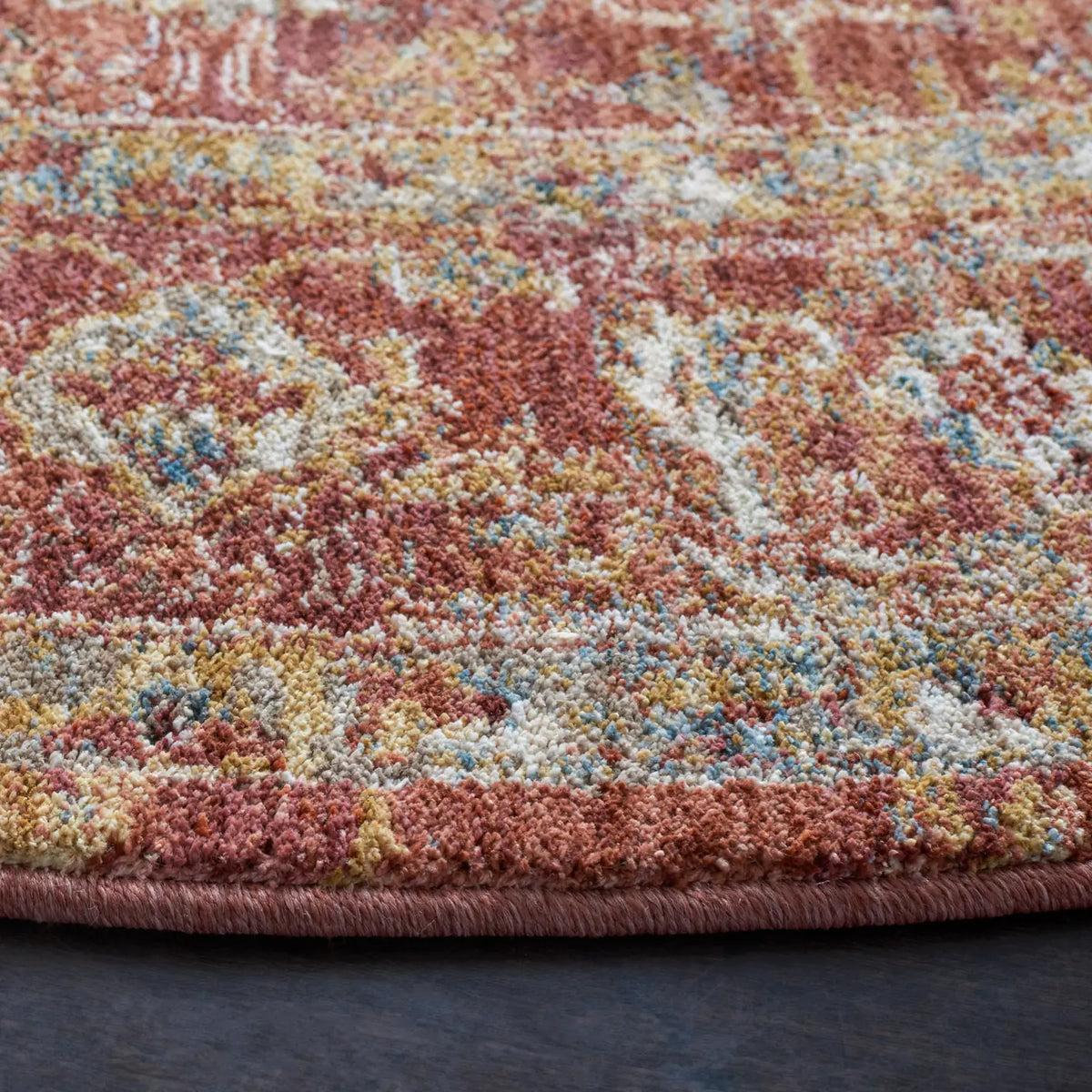 Safavieh Valencia 6'-4" x 6'-4" Rug in Rust / Beige Blue