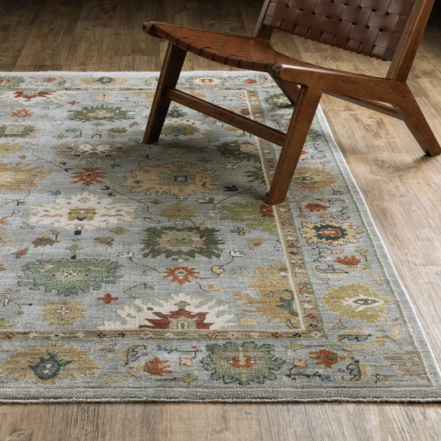 Oriental Weavers Sphinx ELIANA ELI03 Blue Floral Rugs - angle/detail