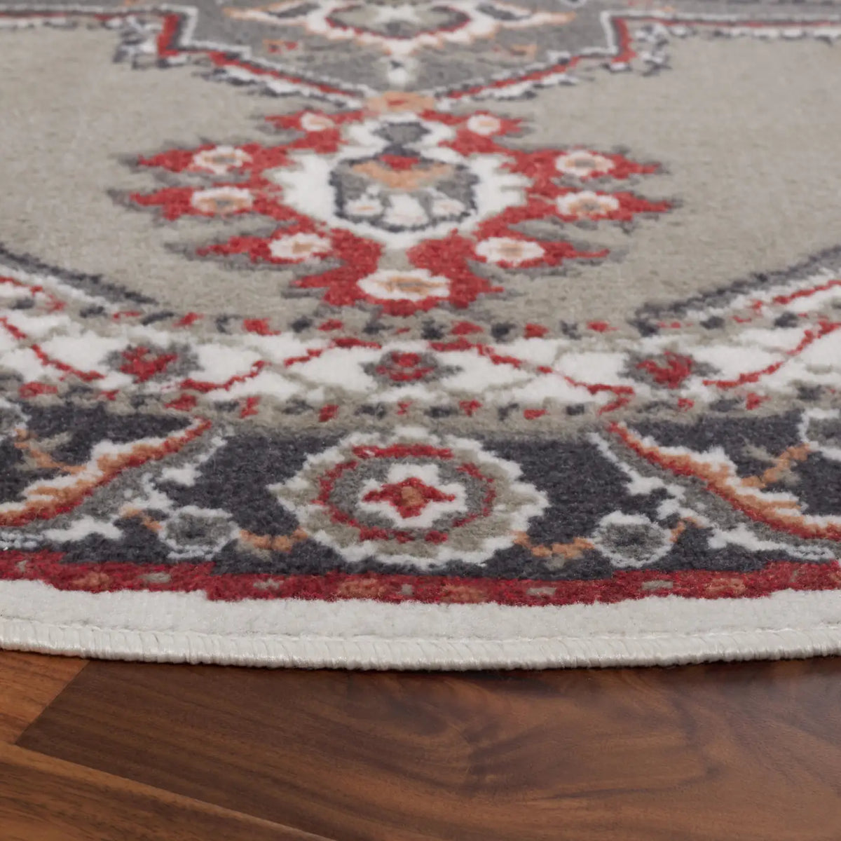 Safavieh Pyramid 6'-7" x 6'-7" Rug in Grey/Ivory / Rust