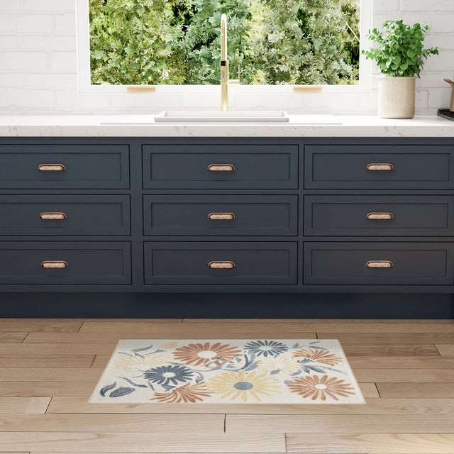 Nourison Aloha ALH33 Machine Made Ivory, Rose Rug