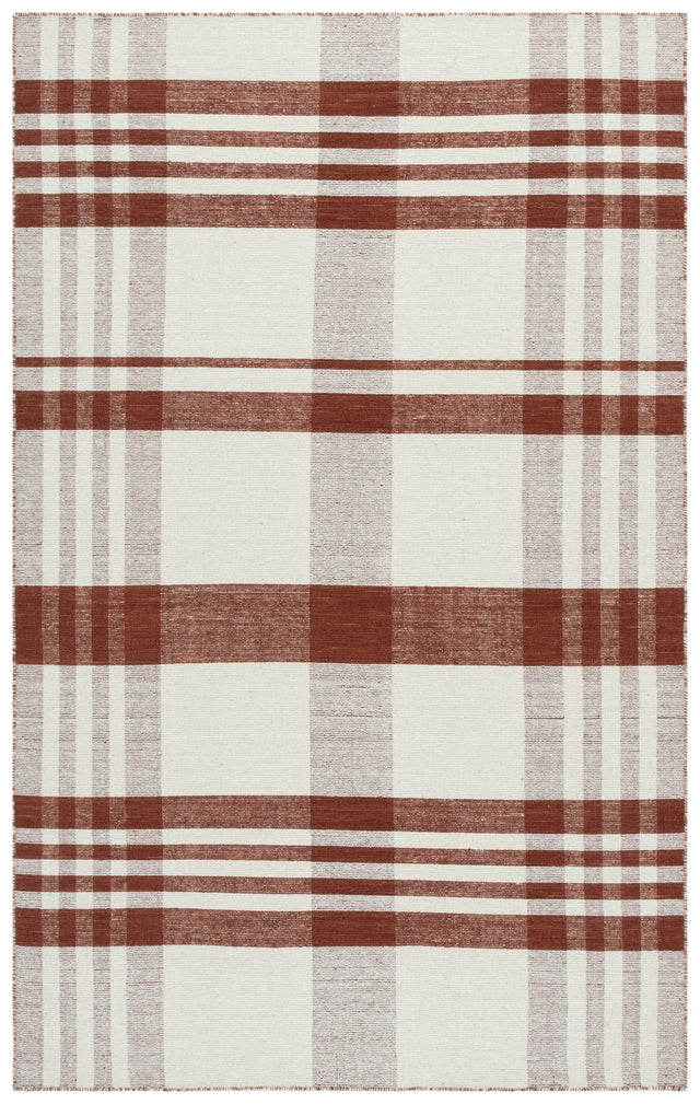 Safavieh Striped Kilim 4'-0" x 6'-0" Rug in Rust / Ivory