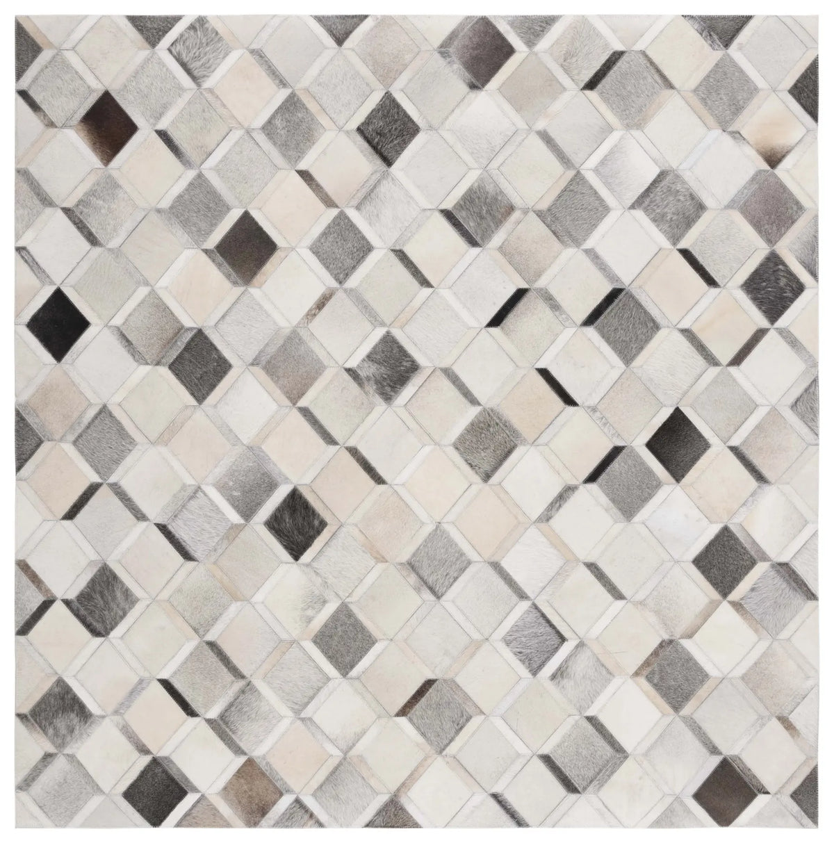 Safavieh Studio Leather 6'-0" x 6'-0" Rug in Ivory / Grey