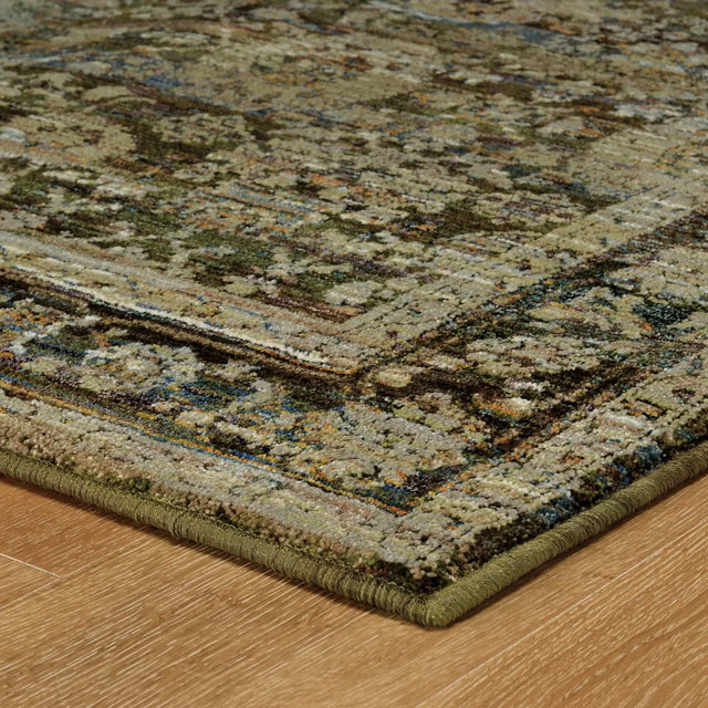 Oriental Weavers Sphinx Andorra 7125C Green/Brown Rugs - corner detail