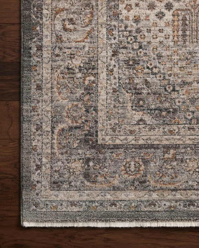 Loloi Lyra Lyr-02 Denim/Pebble Rug - corner on wood