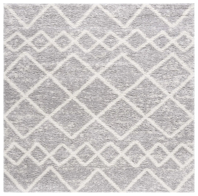 Safavieh Berber Shag 7'-0" x 7'-0" Rug in Grey / Ivory