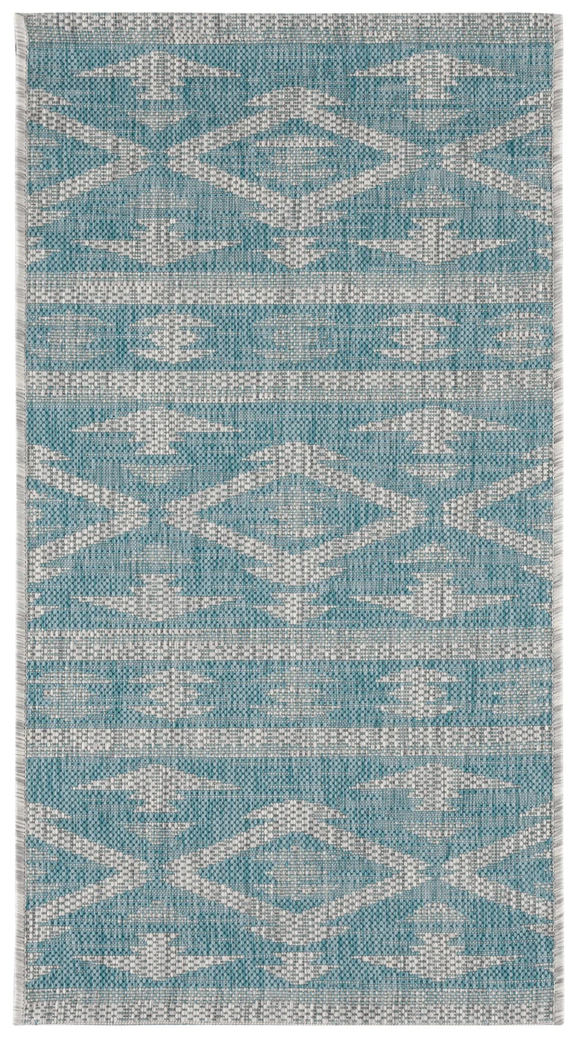 Safavieh Courtyard 2'-0" x 3'-7" Rug in Aqua / Grey