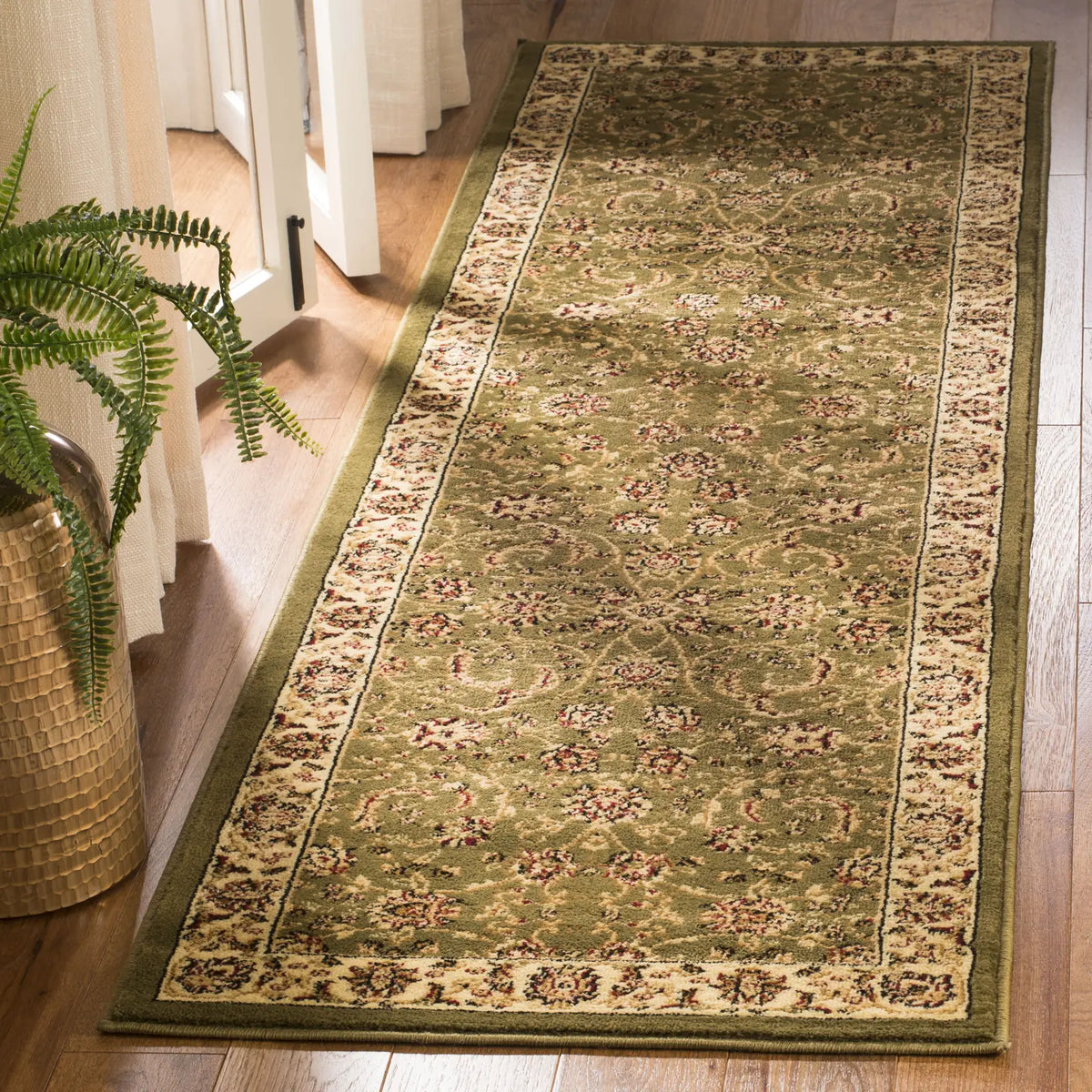 Safavieh Lyndhurst 2'-3" x 12'-0" Rug in Sage / Ivory