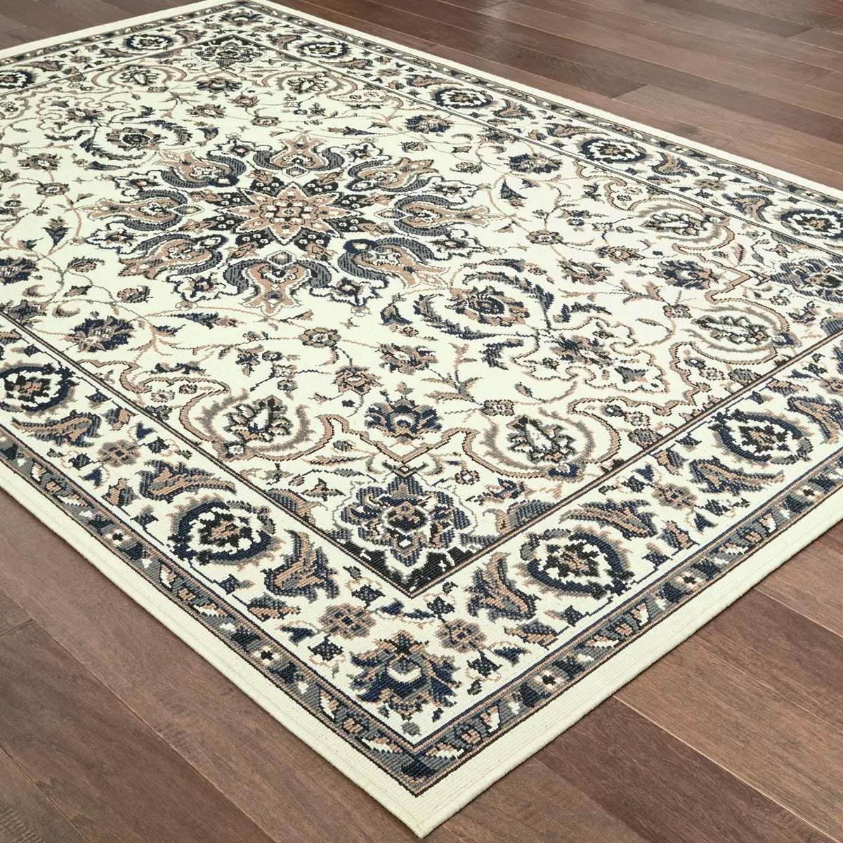 Oriental Weavers Sphinx Marina 1248W Ivory / Navy Rugs - angle detail