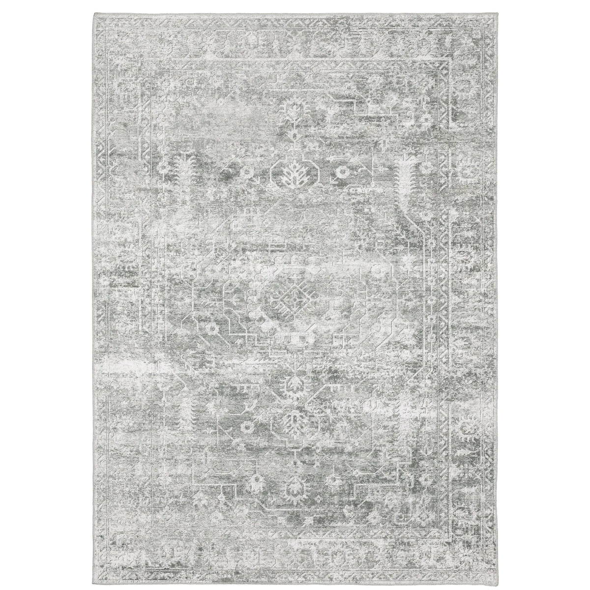Oriental Weavers Machine Washable Malibu Mal08 Grey/ Ivory Rug - main flat
