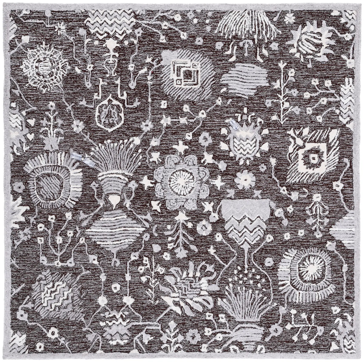Safavieh Glamour 6'-0" x 6'-0" Rug in Dark Brown / Ivory