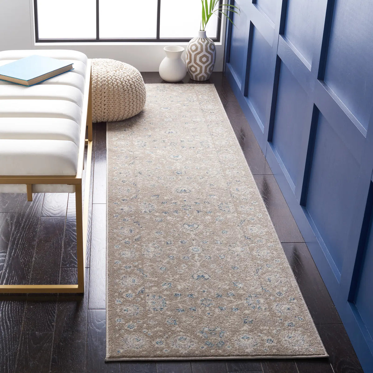 Safavieh Sofia 2'-2" x 8'-0" Rug in Tan / Blue