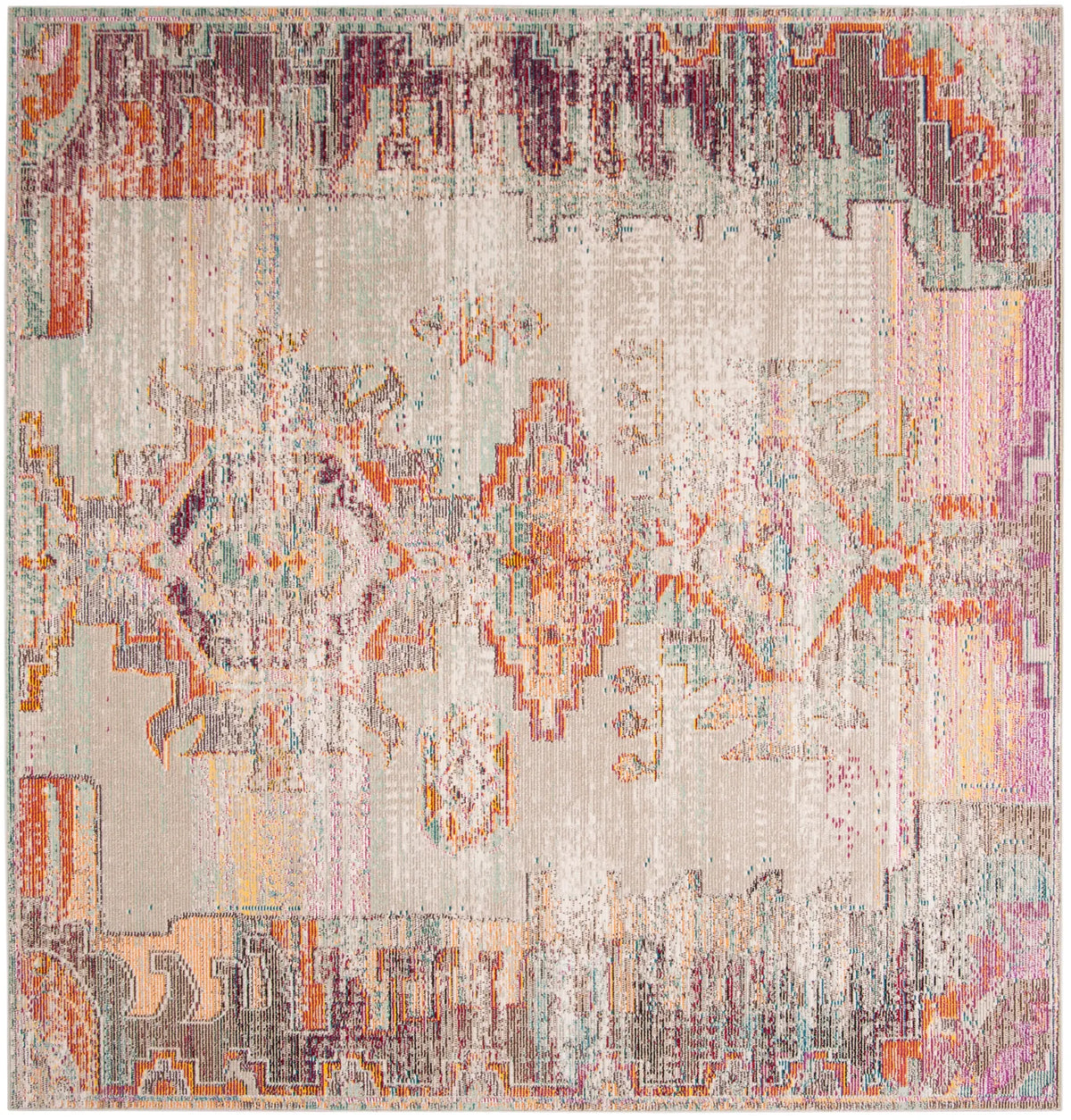 Safavieh Crystal 7'-0" x 7'-0" Rug in Light Grey / Purple