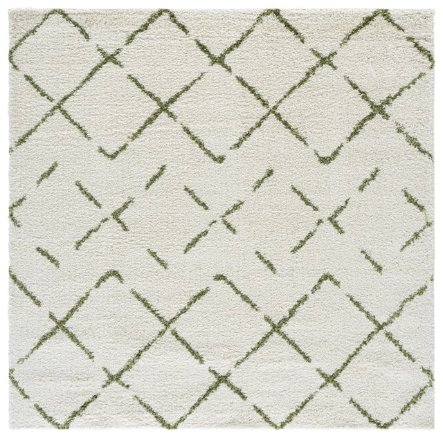 Safavieh Arizona Shag 6'-7" x 6'-7" Rug in Ivory / Green