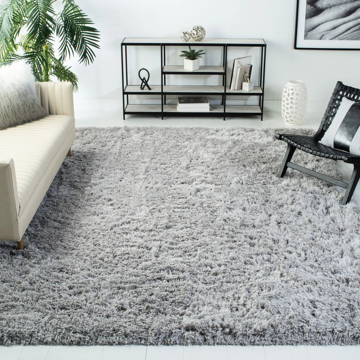 Safavieh Ocean Shag 8'-0" x 10'-0" Rug in Silver