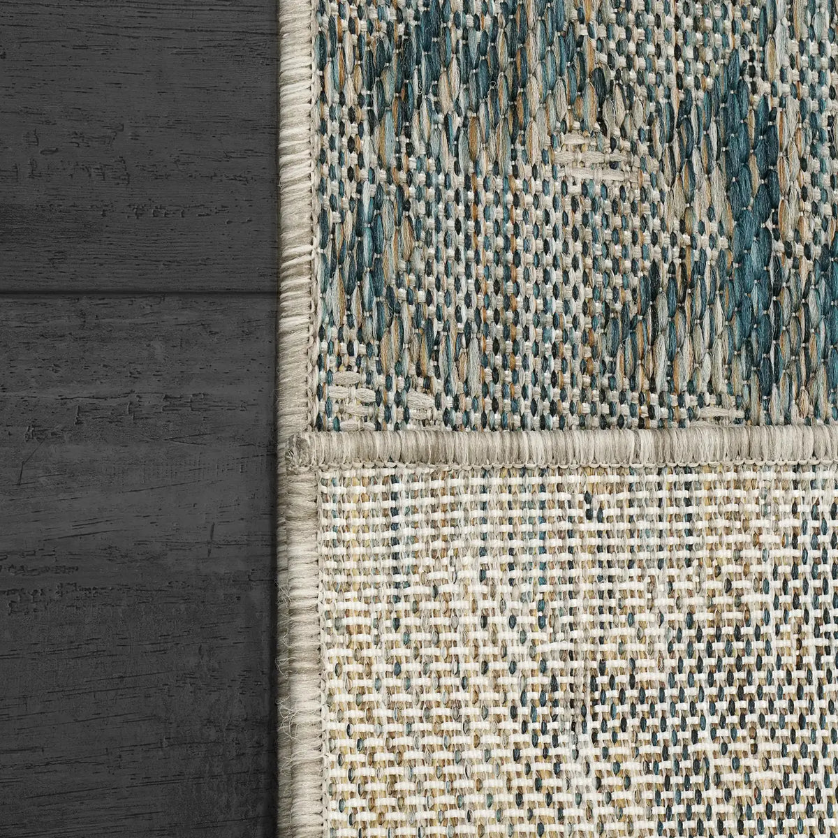 Dynamic Rugs Melissa 4234 Grey/Blue Rug - Corner