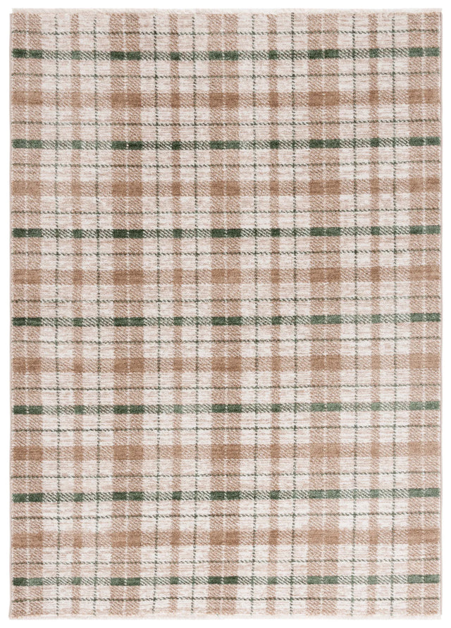 Safavieh Oxford Plaids 300 4'-0" x 6'-0" Rug in Beige / Green