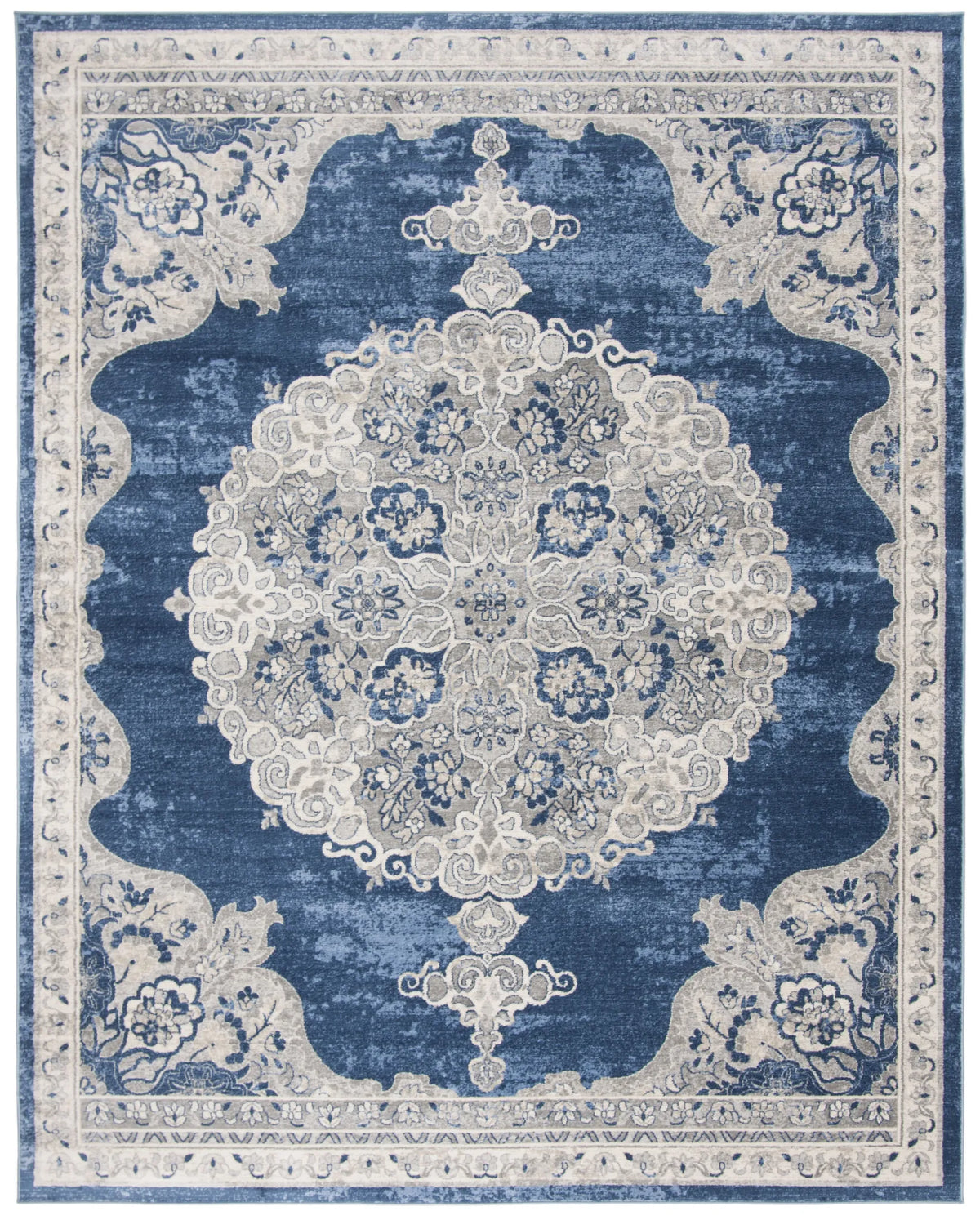 Safavieh Brentwood 10'-0" x 13'-0" Rug in Navy / Light Grey
