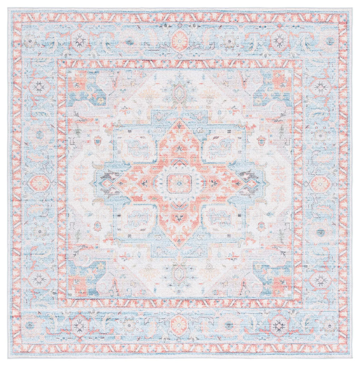 Safavieh Arizona 6'-0" x 6'-0" Rug in Turquoise / Rust