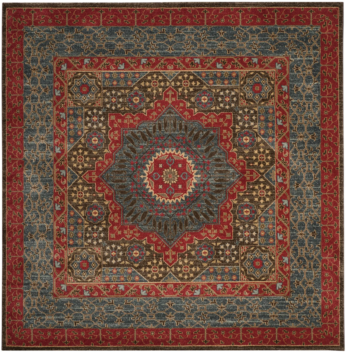 Safavieh Mahal 6'-7" x 6'-7" Rug in Navy / Red