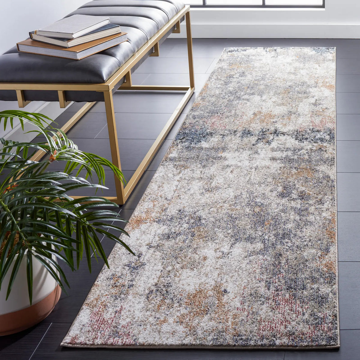 Safavieh Jasmine 2'-2" x 9'-0" Rug in Grey / Taupe