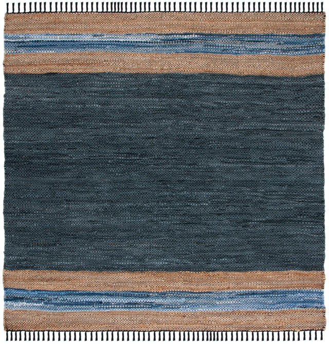 Safavieh Vintage Leather 6'-0" x 6'-0" Rug in Blue / Natural