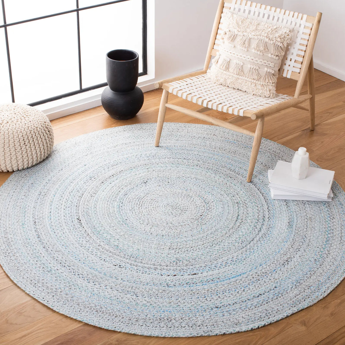 Safavieh Braided 6'-0" x 6'-0" Rug in Blue / Grey