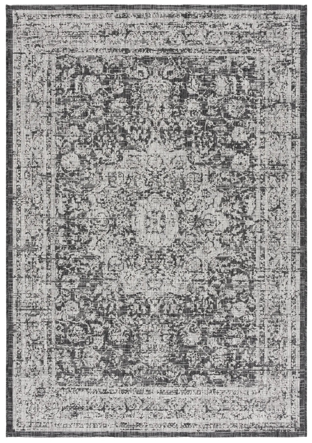 Safavieh Courtyard 5'-3" x 7'-7" Rug in Grey / Black