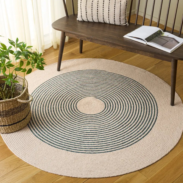 Safavieh Braided 5'-0" x 5'-0" Rug in Ivory / Navy