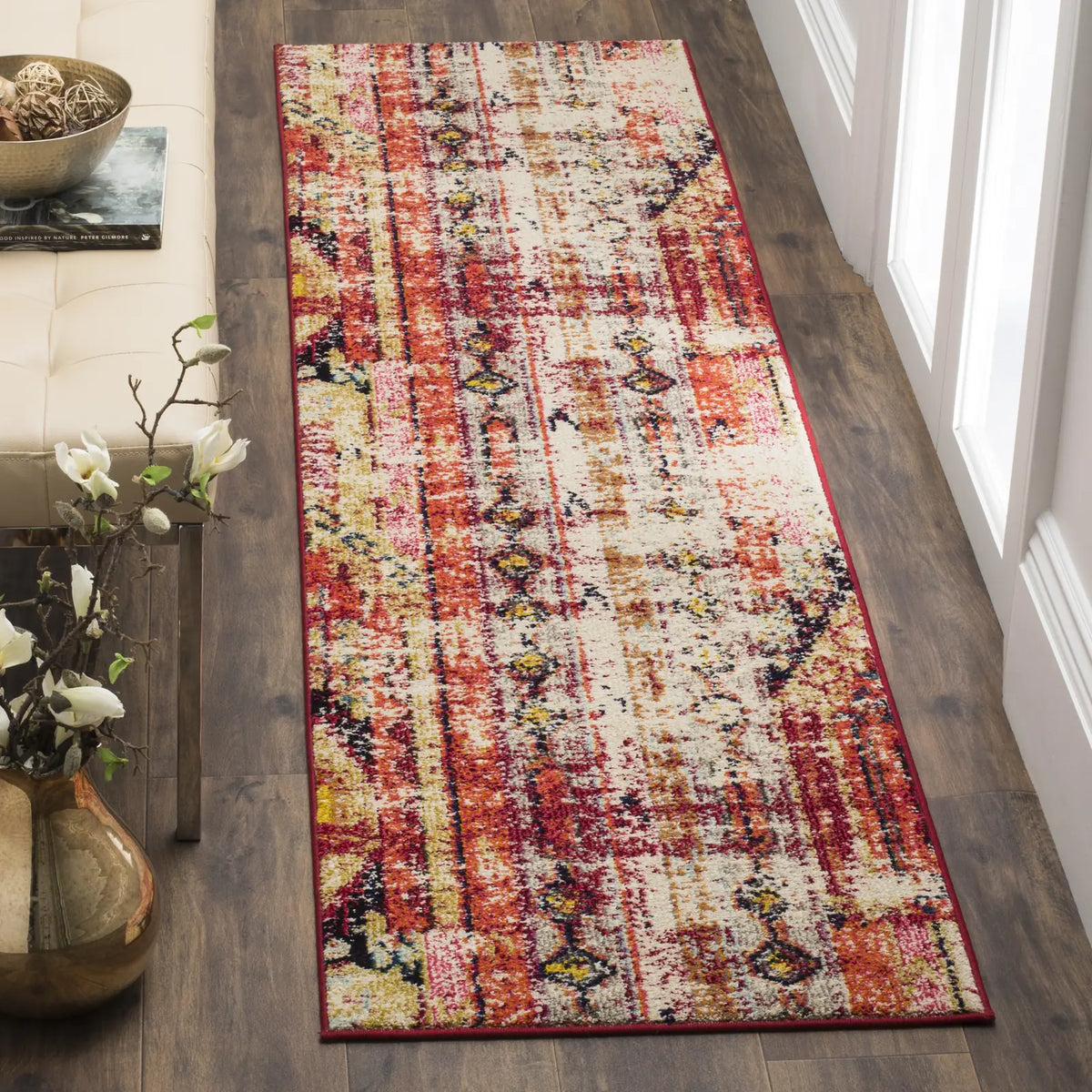 Safavieh Monaco 2'-2" x 12'-0" Rug in Magenta / Multi