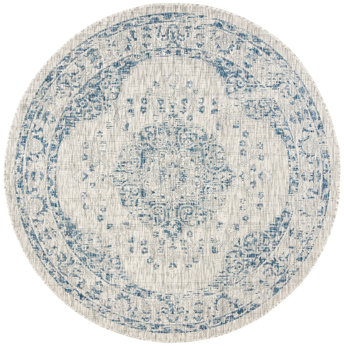 Safavieh Courtyard 6'-7" x 6'-7" Rug in Grey / Navy