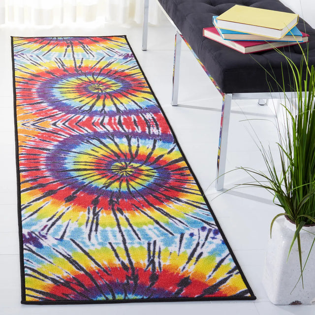 Safavieh Paint Brush 2'-2" x 8'-0" Rug in Fuchsia / Yellow