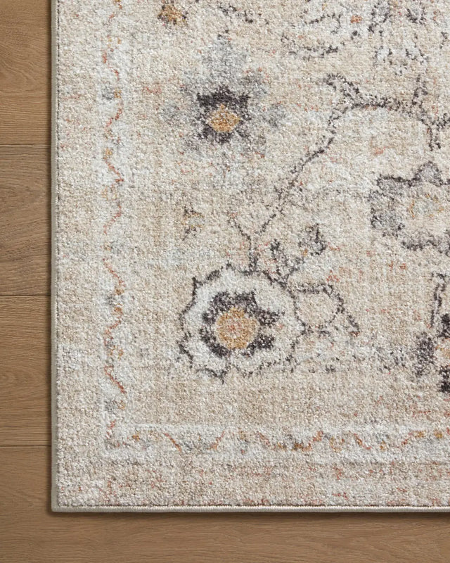 Loloi Monroe Mon-04 Natural/Multi Rug - corner on wood