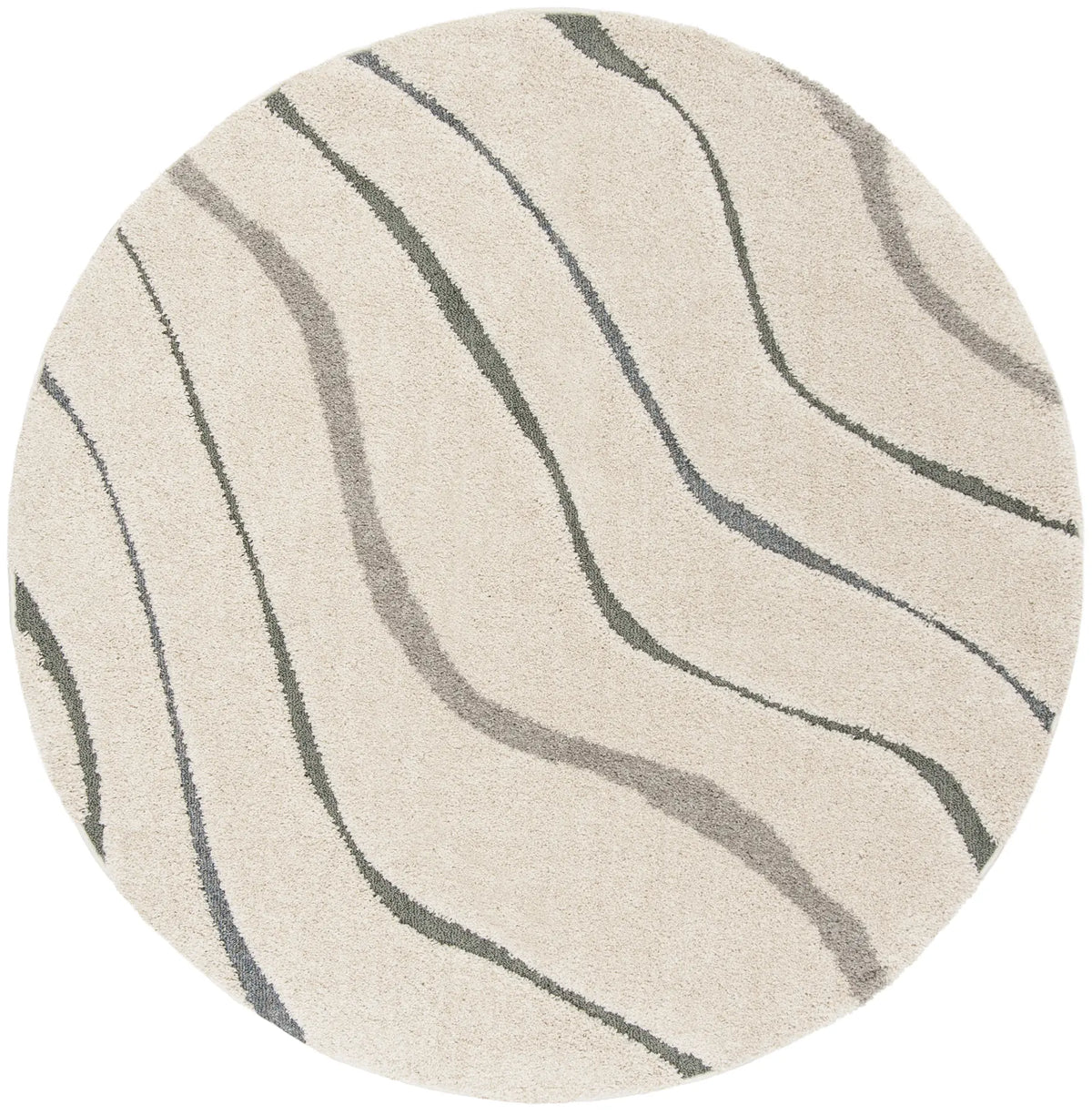 Safavieh Florida Shag 6'-7" x 6'-7" Rug in Cream / Light Blue