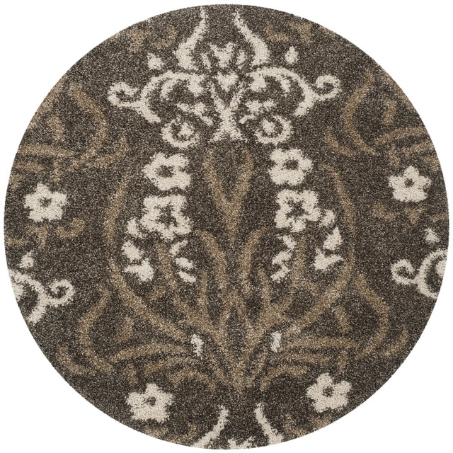 Safavieh Florida Shag 4'-0" x 4'-0" Rug in Smoke / Beige