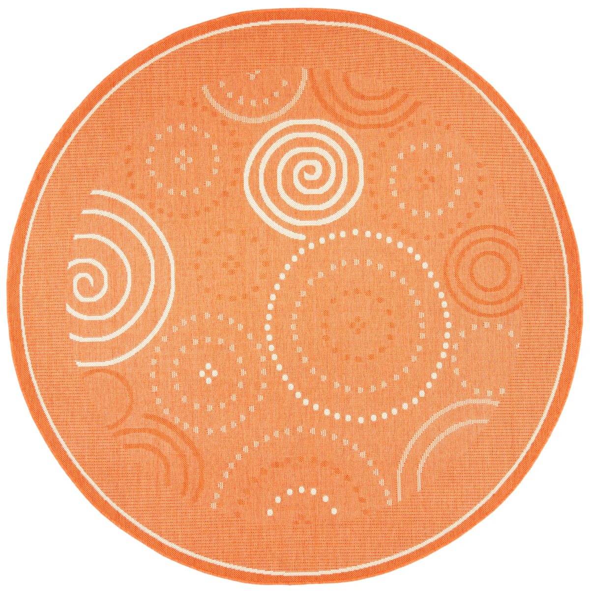 Safavieh Courtyard 6'-7" x 6'-7" Rug in Terracotta / Natural