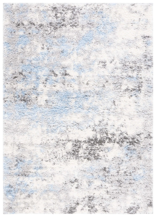Safavieh Lindsay Shag 4'-0" x 6'-0" Rug in Grey / Blue Ivory