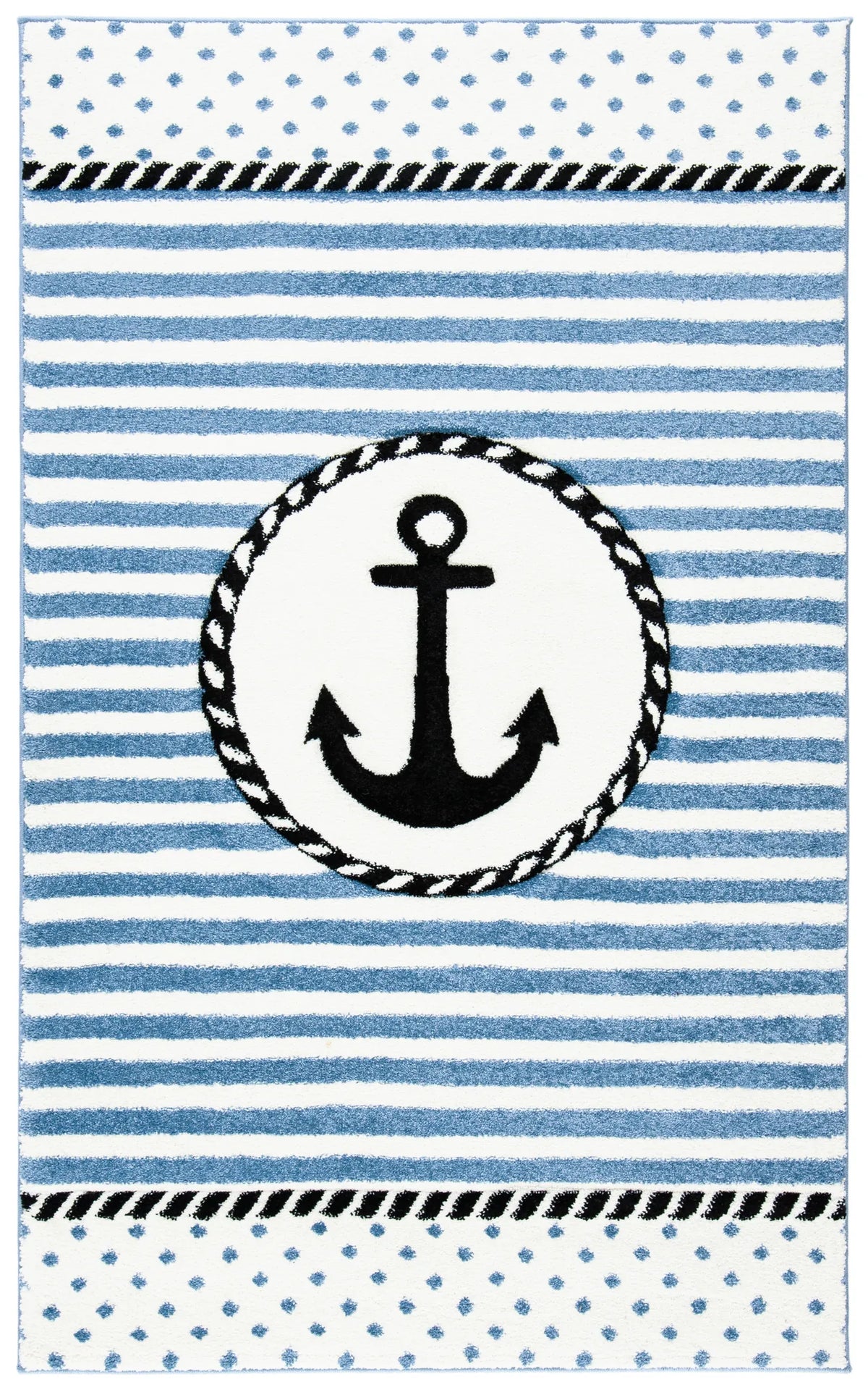 Safavieh Carousel Kids 100 3'-3" x 5'-3" Rug in Ivory / Navy