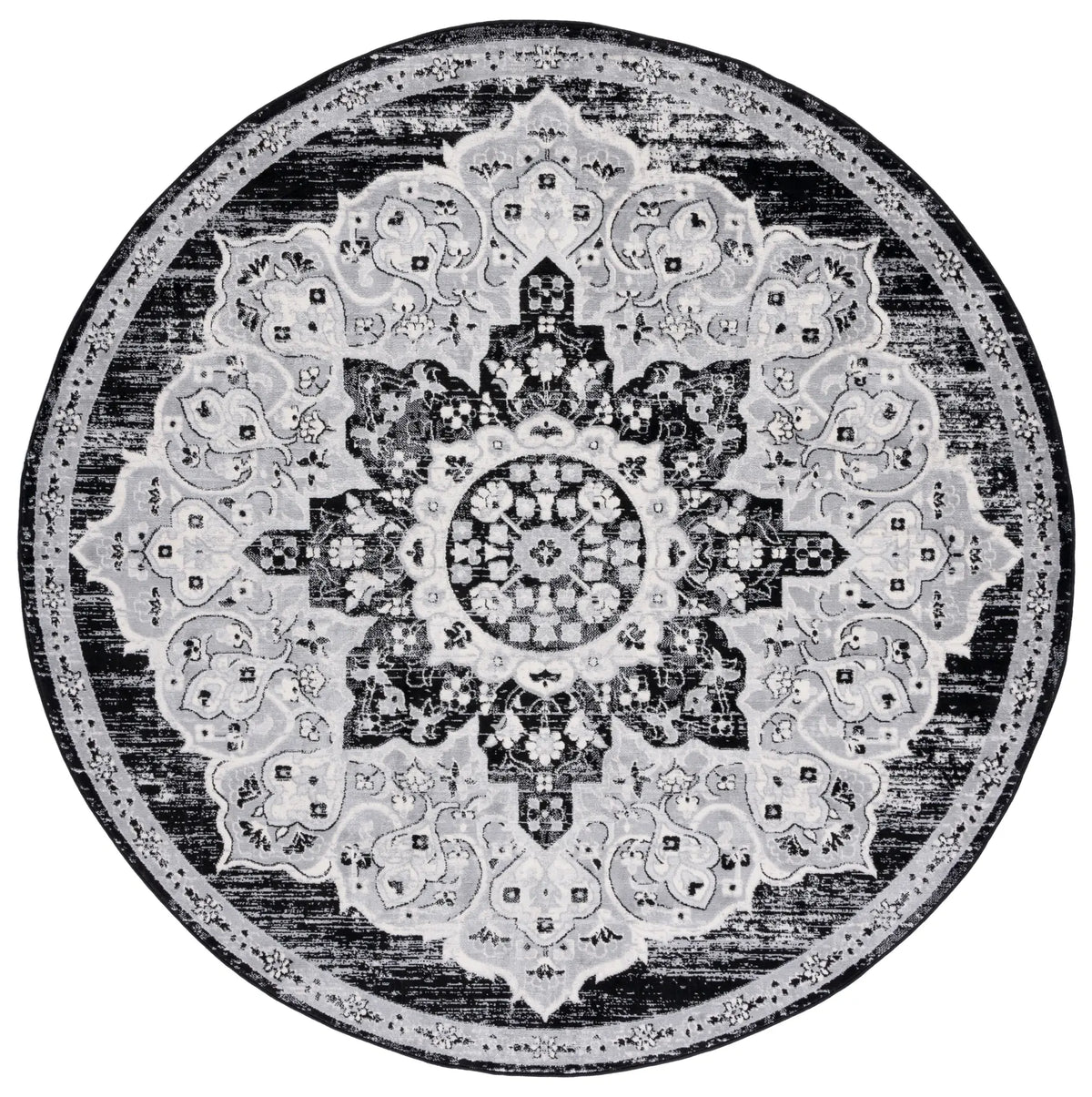 Safavieh Brentwood 6'-7" x 6'-7" Rug in Black / Grey