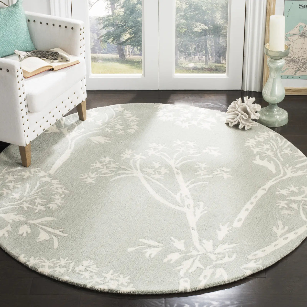 Safavieh Bella 5'-0" x 5'-0" Rug in Slate / Ivory