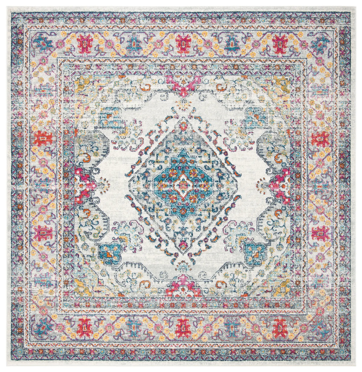 Safavieh Evoke 6'-7" x 6'-7" Rug in Cream / Fuchsia