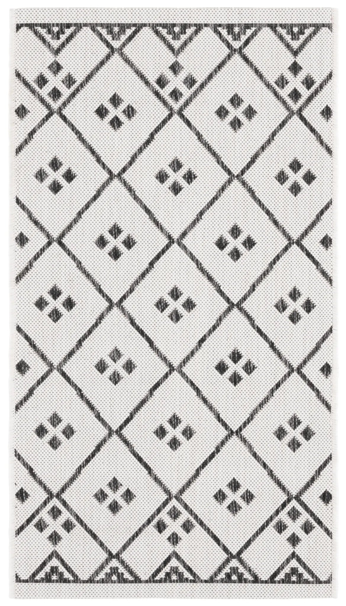 Safavieh Courtyard 2'-0" x 3'-7" Rug in Ivory / Black
