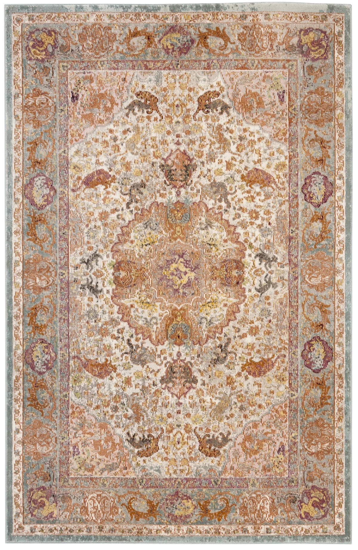 Safavieh Aria 3'-0" x 5'-0" Rug in Beige / Orange