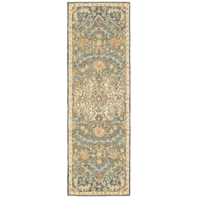 Oriental Weavers Sphinx Alfresco 28401 Blue / Green Rugs - runner